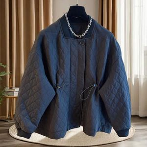 여자 재킷 여성 트렌치 코트 Superaen 2024 가을/겨울 틈새 디자인 퀼트 다이아몬드 격자 무늬 면화면 재킷 파카