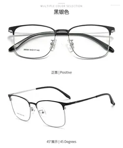 Montature per occhiali da sole Occhiali quadrati da mezza montatura in lega ultra trasparente da 54 mm per uomo e donna Prescrizione anti blu 38008