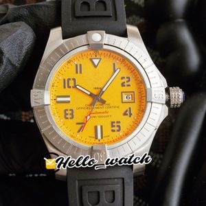 New II Seawolf A1733010 Yellow Dial Automatic Mens Watch 316l Steel Case Black Rubber Strap Sport Watches High Quality Hwbe Hello 347G