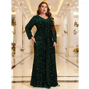 Etniska klädes paljetter Luxury Women Abaya African Long Sleeve Maxi Dress Turkiet Elegant Bodycon Marmaid Kaftan Evening Party Gown Vestidos