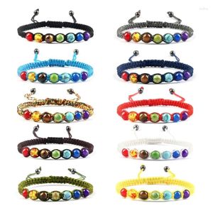 Link Bracelets 7 Chakra Natural Stone Bracelet Beads Braided Yoga Jewelry Chain Friendship Gifts For Friend