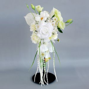 2024 buquês de casamento flores brancas de casamento 28*55cm acessórios de casamento