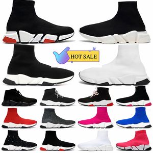 Sock Shoes Botas Speed Trainer Luxo Mens Designer Sneakers Preto Branco Speeds 2.0 Meias Designers Plataforma Moafers Bicolor Sole Brilhante Reciclado Knit Sneaker Womens