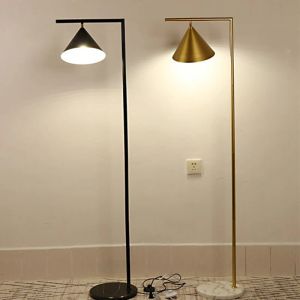 Nordisk marmor golvlampa svart guld golvljus för sovrum vardagsrum modernt bord stående lampa e27 studie heminredning