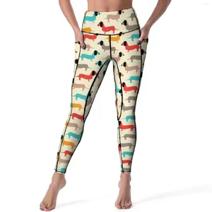 Leggings femininas estampa de cachorro de estimação desenho animado animal academia yoga calças push up engraçado leggins elástico design esportivo collants presente de aniversário