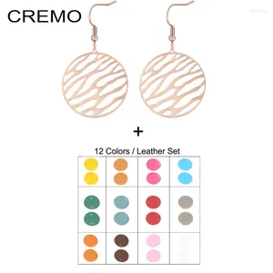 Dangle Earrings cremo stainless Steel Earing Boucle D'Oreille Femme Removable LeatherEaring for Women Branches Charch Luxe Jewelry 2024