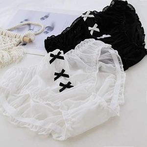 Kadın Panties Güzel şeffaf lolita düz renkli iç çamaşırı iç çamaşırları kızın iç çamaşırı örgü yay brifs orta bel seksi