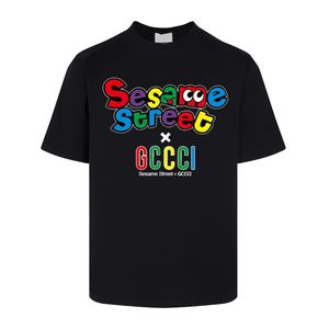 Kurzarm-Designer-T-Shirt mit Sesamstraßen-Monogramm-Print von GGity Fashion T-Shirt-Marke Frühling Sommer Herren- und Damen-Trend-T-Shirt aus reiner Baumwolle
