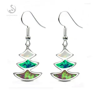 Kolczyki Dangle Fleue Esme Flash Sale Świąteczne ślub dla kobiet mężczyzn prezenty Drop Blue Pink Fire Opal Rhodium Plated R3579