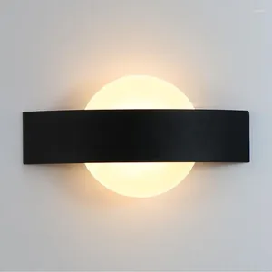 Wall Lamp Modern Round Square Lamps Living Room Bedroom Bedside Luster AC90V-260V LED Indoor Black White Aisle Lighting