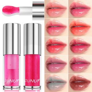 Lip Gloss Dunuf Clear Moda Crystal Jelly Hidratante Óleo Plumping Sexy Plump Brilho Tinted Plumper Lips Maquiagem