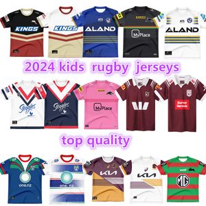 2024 bambini Penrith Panthers Maglie di rugby delfini Broncos Rabbit 23 24 Titans Dolphins Sea Eagles Storm Brisbane Eels Roosters Away Kids Rugby Maglie da rugby