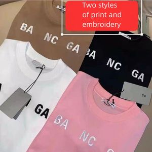 Men's designer clothing T-shirt monogram print embroidery round neck short sleeve simple black white pink brown fashion men's and women's T-shirt xs-5xl