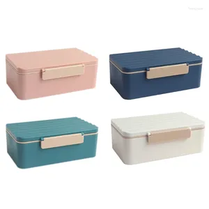 Servis 900 ml plast Bento Box för Creative Lid Microwave Lunchbox Container Drop