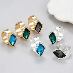 Cluster Ringe Anslow 2024 Designer Vintage Schmuck Zubehör Elegante Frauen Freundschaft Bunte Kristall Ring Finger Mädchen Geburtstagsgeschenk