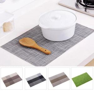 Table Mats Braided Placemat Mat Bowl Plate Cup Pads Dining Rectangular Decoration Waterproof Kitchen Accessories