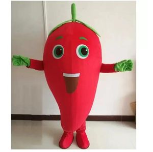 Halloween Red Chilli Mascot Costume Najwyższa jakość Dostosuj kreskówkę Anime Teme Postacie dla dorosłych rozmiar Bożego Narodzenia Festiwal Festiwal fantazyjna sukienka