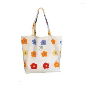 Evening Bags 1 Pc Spring Floral Women Shoulder Bag Canvas Female Student Books Handbag Large Tote For Shopping Bolsa Feminina