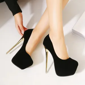 Dress Shoes 2024 Spring Autumn Sexy Wedding Fetish Round Toe Patent Leather Woman Pumps Platform Very High Heel 16 CM Black Red