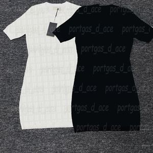 Letter Knitted Women Dress Hollow Out Sexy Elegant Women Dresses Luxury Designer Short Sleeve Knits Dress