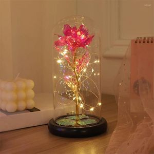 Dekorative Blumen, künstliche Rosen, Licht, kreativ, aus Glas, batteriebetrieben, Valentinstagsgeschenk für Freundin