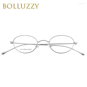 Sunglasses Frames Titanium Alloy Optical Small Eyeglasses For Women Oval Gold Retro Glasses Frame Men Myopia Vintage Metal Prescription