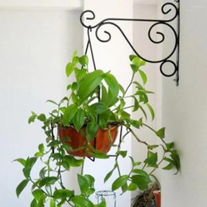 Decorative Plates European Style Balcony Flower Pot Wrought Iron Hook Hanging Basket Plant Bracket