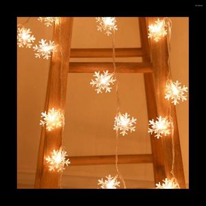 Strings 96 LED Snowflake String Lights Snow Fairy Garland Decoration For Christmas Halloween Year Home Decor EU Plug-B