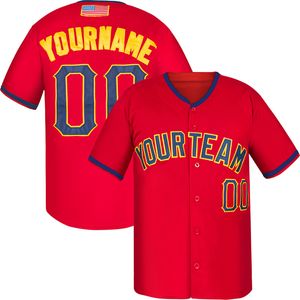 Custom Red Navy Personalized Gradient Ribbed Design Authentic Baseball Jersey mens womens youth kids your name your team print stitched embroidered
