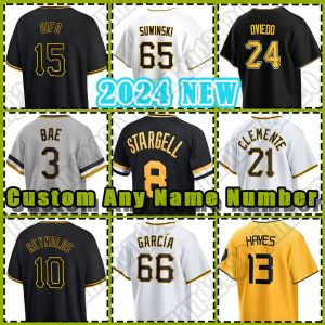 Pittsburgh Baseball Jersey Willie Stargell Pirates Roberto Clemente Andrew Bryan Reynolds McCutchen Ke'Bryan Hayes Mitch Keller Oneil Cruz Derek Shelton Suwinski