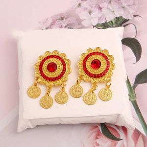 Brooches Crystal Turkish Coin Brooch Gold Plated Middle East Wedding Jewelry Arab Caftan Accessory Ethnic Bridal Broches Women Gift