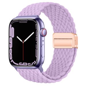 Stretchy flätat band kompatibelt med Huawei GT4 och Samsung Galaxy Watch 6 Nylon Magnetic Clasp Sportband 18mm/20mm/22mm