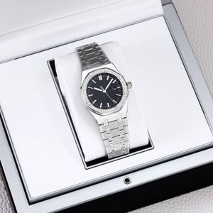 Watch Women's luxury fashion Diamond-mounted baffle 34mm silver stainless steel dial quartz movement bow buckle