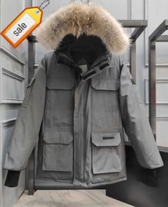 メンズダウンパーカーデザイナーメンズカナダ冬ジャケット厚い温かい男性服アウトドアファッションカップルライブ放送ガーシックコート女性ジャケット