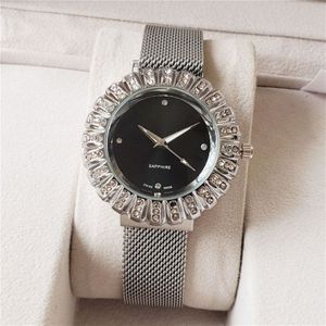 Marca de moda assiste women girl crystal estilo magnético metal aço banda de aço quartzo pulso assistir cha24279w