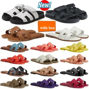 Bezpłatna wysyłka z pudełkiem Hermes Chypre Sandal Women Designer Slajdes Slippers Furt Shearling Skórzane płótno Slajd Oran Pluszowy Slipper Red Luksusowy Sandał Sandał Letni