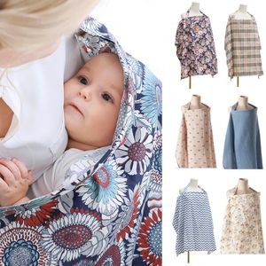 Mother Outing Breastfeeding Cover Cotton Baby Feeding Nursing Shawl Adjustable Privacy Apron Stroller Blanket 240219