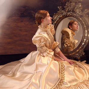 18世紀ロココロイヤルコートドレスレトロバロック服Renaissance Rococo Marie Antoinetteコスチュームプロムドレスシャンパン240220