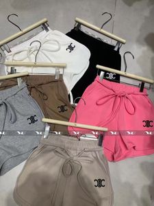 Bestickte Sommer-Sport-A-Shorts für Damen, hohe Taille, lockere Oberbekleidung, Design-Sinn, Nische, lässige Strand-Hotpants.