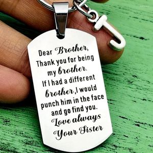 Keychains Funny Brother Gift Dear Thank You For Being My Brother... Keychain Birthday Gifts From Sister