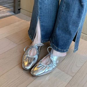 Sandaler Slingback Flat Loafers Traf Sandalias Bling Women Shoes Shallow Sapatos Feminino Pumps Chaussure Femmes Wedding Zapatos