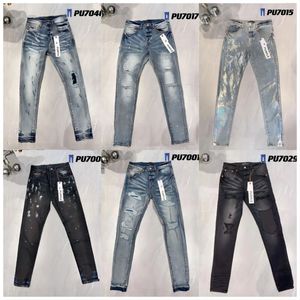 Designer Herren Lila Jeans Dsquared Jeans Ksubi Herren Jean True Street Trend Reißverschluss Kette Dekoration Ripped Rips Stretch Schwarz Amirs Denim