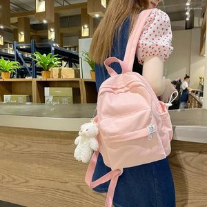 Sacos escolares adolescente bagpack para menina 2024 lona mochila de volta saco escolar moda japonesa mochilas estudante médio feminino