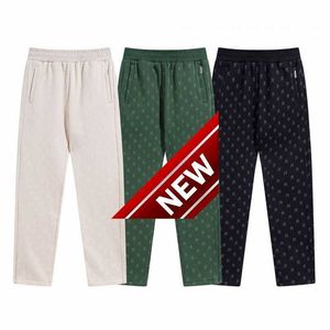 American Street Plush Trendy Brand Letter Tryckt Casual Sports for Men and Women with Loose Drawstring Pants