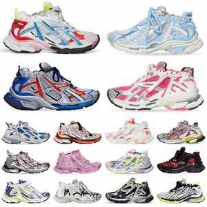 2024 OG Track Runners 7 Balencaigas7.0 Casual Mens Designer Shoes Women Leather White Silver Pink Nylon Mesh Tracks Trainers Graffiti Dark Taupe Platform Sneakers