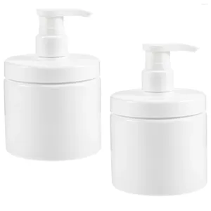 Liquid Soap Dispenser 2 Pcs Wide Mouth Shower Gel Bottle Hand Lotion Sub-Bottle 500ml White 2pc Container Kitchen Plastic Bath