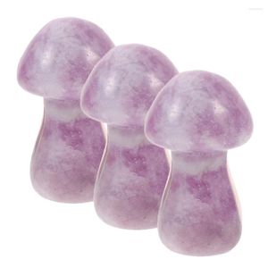 Decorazioni da giardino 3 pezzi Fungo Cristallo Rustico Pietra Decor Mini Ornamenti Ornamenti Forma Decorativa Viola