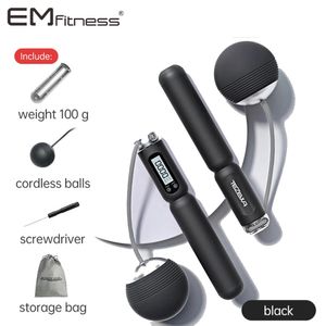 Sändlös elektroniskt hoppande rep Gym Fitness Sladless Hopping Smart Jump Rope med LCD -skärmräkningshastighetshoppning Counter 240220