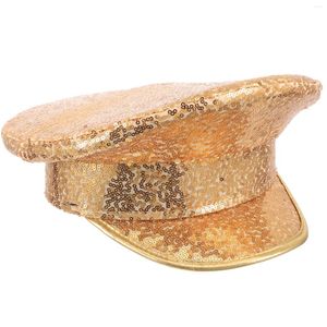 Berets Captain Hat Prop Sequins Sailor Adult Cosplay Costume Accessory For Stage Performance