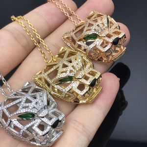 carteira designer cart bracelet for women Cartera luxury jewelry New Product Full Sky Star Hollowed Out Full Diamond Leopard Head Long Necklace High Version Leopard